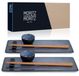 Service à sushi, 10 pièces, pour 2 personnes, porcelaine, noir/bleu