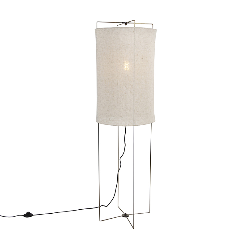 QAZQA Moderne vloerlamp beige linnen - Rich