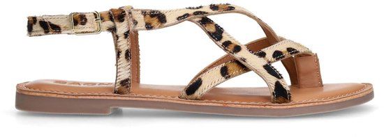 Sacha - Dames - Leopard sandalen met gekruiste bandjes - Maat 36