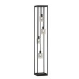 Fischer & Honsel | Staande lamp, Iska | zandzwart| glas | rookkleur naar helder | L: 22,00 cm, B: 22,00 cm, H: 142,50 cm| met schakelaar schakelbaar| 4x E14 max. 10,0 watt | 40428