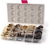 HBM machines 108 Delige Legplankdragers en Legplankdragers met Ril - 80 kg - Staal - Messing/Brons/Vernikkeld