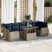 Prolenta Maison Exclusive - 8-delige tuinmeubelset met sofa, inclusief kussens, in de kleur grijs, van polyrotan en acaciahout