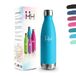 Drinkfles, 500 ml BPA-vrij, roestvrijstalen drinkfles, 304 roestvrij staal, waterfles, dubbelwandig vacuüm geïsoleerd, geïsoleerde fles voor school, reizen, joggen - Hemelsblauw lekvrij metaal