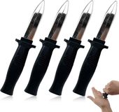 Couteaux factices - Set de 4 - Couteau d'étirement en plastique noir - 18 cm - Couteau télescopique - Couteau d'étirement pour Halloween - Fête