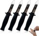 Couteaux factices - Set de 4 - Couteau d'étirement en plastique noir - 18 cm - Couteau télescopique - Couteau d'étirement pour Halloween - Fête