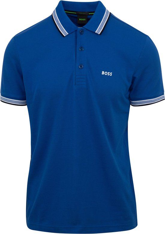 BOSS Paddy Polo - Blauw - Heren - Maat M - Regular Fit - Katoen