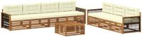 vidaXL - Acacia Hout Loungeset - 7 Zitplaatsen - Natuurlijk en Crème