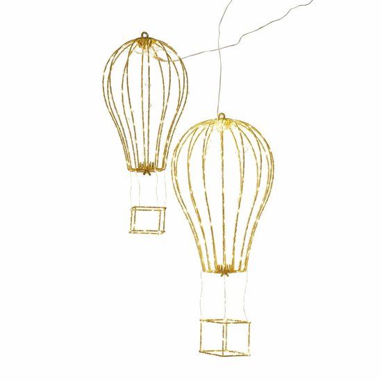 Loberon Ledluchtballon set van 2 Bylle goudkleurig