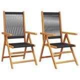 VidaXL Chaise de jardin Acacia, Polypropylène (PP) Noir