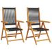 VidaXL Chaise de jardin Acacia, Polypropylène (PP) Noir