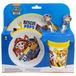 STOR 5-delige antislip premium tweekleurige set (borden, kom, beker 260 ml en bestek) in Paw Patrol Boy Rescue Pups Box