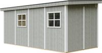 Timbela M940B-TUNDRA GREY - LP SmartSide Tuinhuis op houtbasis - 11,47 m² - 530x248xH231 cm - zonder vloer en zijwand (totaal 3 wanden) met verf