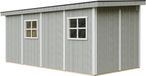 Timbela M940B-TUNDRA GREY - LP SmartSide Abri de jardin sur base de bois - 11,47 m² - 530x248xH231 cm - sans plancher et paroi latérale (total 3 parois) avec peinture