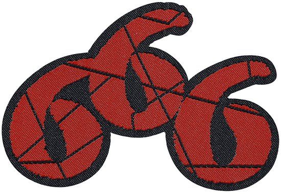 666 Cut-Out Patch Zwart/Rood Polyester