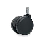 Waytex 78152 bureaustoelwiel, groot, 60 mm, zwart