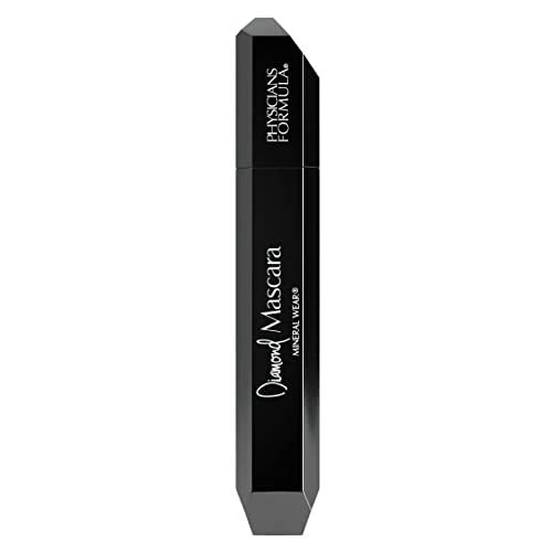 Physicians Formula Mineral Wear Diamond Mascara, Zwarte Mascara voor Versterkend effect, met Glanzend Diamantstof, Wimperversterkende Peptiden, Verzachtend Mineraalwater en Voedende Vitamine E