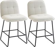 HOMCOM barkruk - badstof (100% polyester) - 51 x 57 x 96 cm - crème