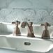 Hudson Reed Earlham Robinet de lavabo 3 trous Style Art Déco Années 20 avec tirette et bonde - Bronze brossé