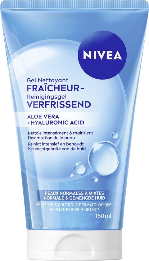 NIVEA Essentials Verfrissende Reinigingsgel Normale Huid - Gezichtsreiniger - Met Vitamine C & E - Cleanser - Gezicht Wassen - 150 ml