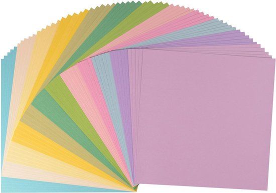 Vaessen Creative Cardstock - Multipack Lente - 30,5 x 30,5 cm - 60 vellen - Glad - 216 g