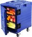 VEVOR Geïsoleerde Voedselcontainerdrager Voorlader Cateringbox met Wielen 82Qt Blauw