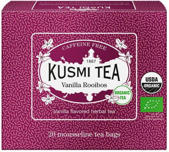 Kusmi Tea Biologische kruidenthee Vanilla Rooibos – 20 mousseline theezakjes