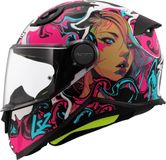 LS2 FF812 Cyberg Integraalhelm voor kinderen, mat paars, roze (Kinder M)