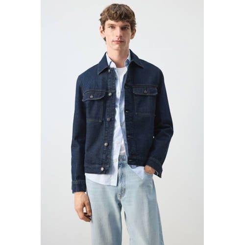Mango Man denim spijkerjas donkerblauw