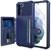 Selected by GSMpunt.nl Portemonnee Hoesje Geschikt voor Samsung Galaxy S21 FE - Back Cover met Pasjeshouder - Blauw