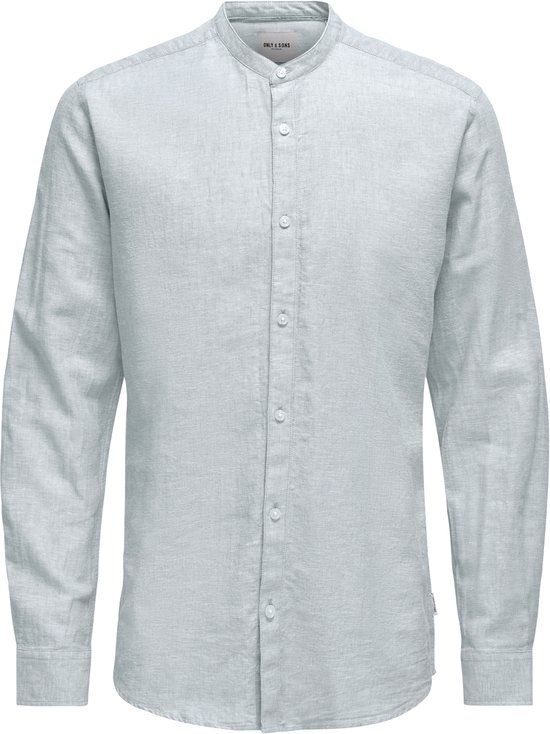 Only & Sons Overhemd Onscaiden Life Ls Solid Linen Mao N 22019173 Cashmere Blue Mannen Maat - XL