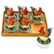 Dekohelden24 Set van 6 theelichtjes, figuurkaarsen, tafelkaarsen, kip, afmetingen per kip, 4 x 4 x 7 cm