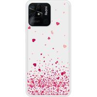 Xiaomi Redmi 10C Confettis de coeurs rose Verstevigd hoesje met sublimatie bedrukking