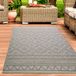 Icecat Tapis d'intérieur et d'extérieur, aspect sisal, motif à carreaux, beige, 120 cm rond
