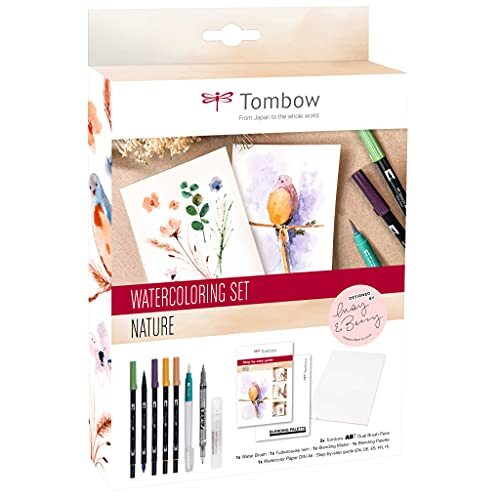 Tombow ABT Dual Brush Pen Waterverfset Nature van May & Berry WCS-NAT, 10 stuks (1 stuk)