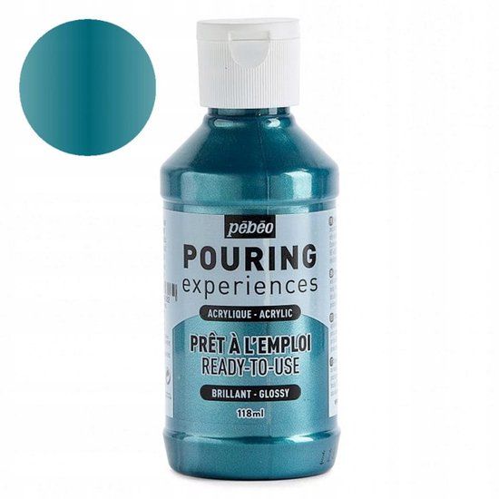 Pebeo Pouring Experiences Verf 118ml - Metallic Kobalt