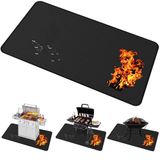 Brinman Grote ondergrillmat, vuurvaste grillmat, 100 x 150 cm dek- en terrasbeschermmat voor gasgrill, houtskoolgrill, platte grillgrill van Ember, hete as, vetspuit en andere rommel