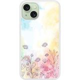 Apple iPhone 15 Watercolor flowers Verstevigd hoesje met sublimatie bedrukking