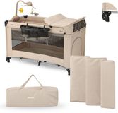 Deryan Believer Campingbedje met Matras en Verschoonblad - Nougat