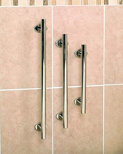 Homecraft Grab Rails met gepolijst roestvrij staal, veiligheidssteun grijpstang voor badkamer en rond het huis, ideale mobiliteitsassistent voor ouderen, gehandicapten en gehandicapten, recht, 450 mm