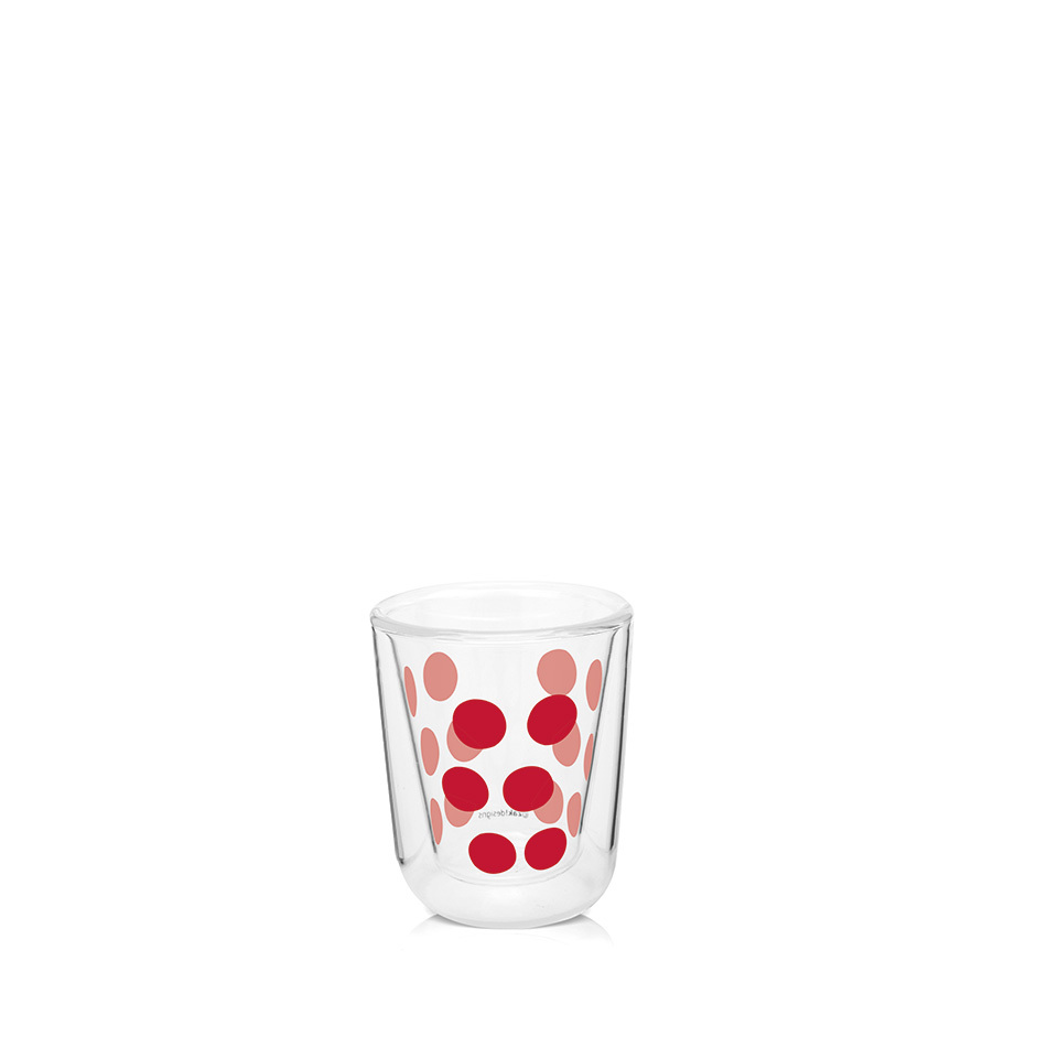 Zak!Designs DotDot espressobeker dubbelwandig - 7 5 cl - rood