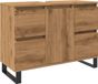 vidaXL Badkamerkast - 80x33x60 cm - Bewerkt Hout - Artisanaal Eikenkleurig