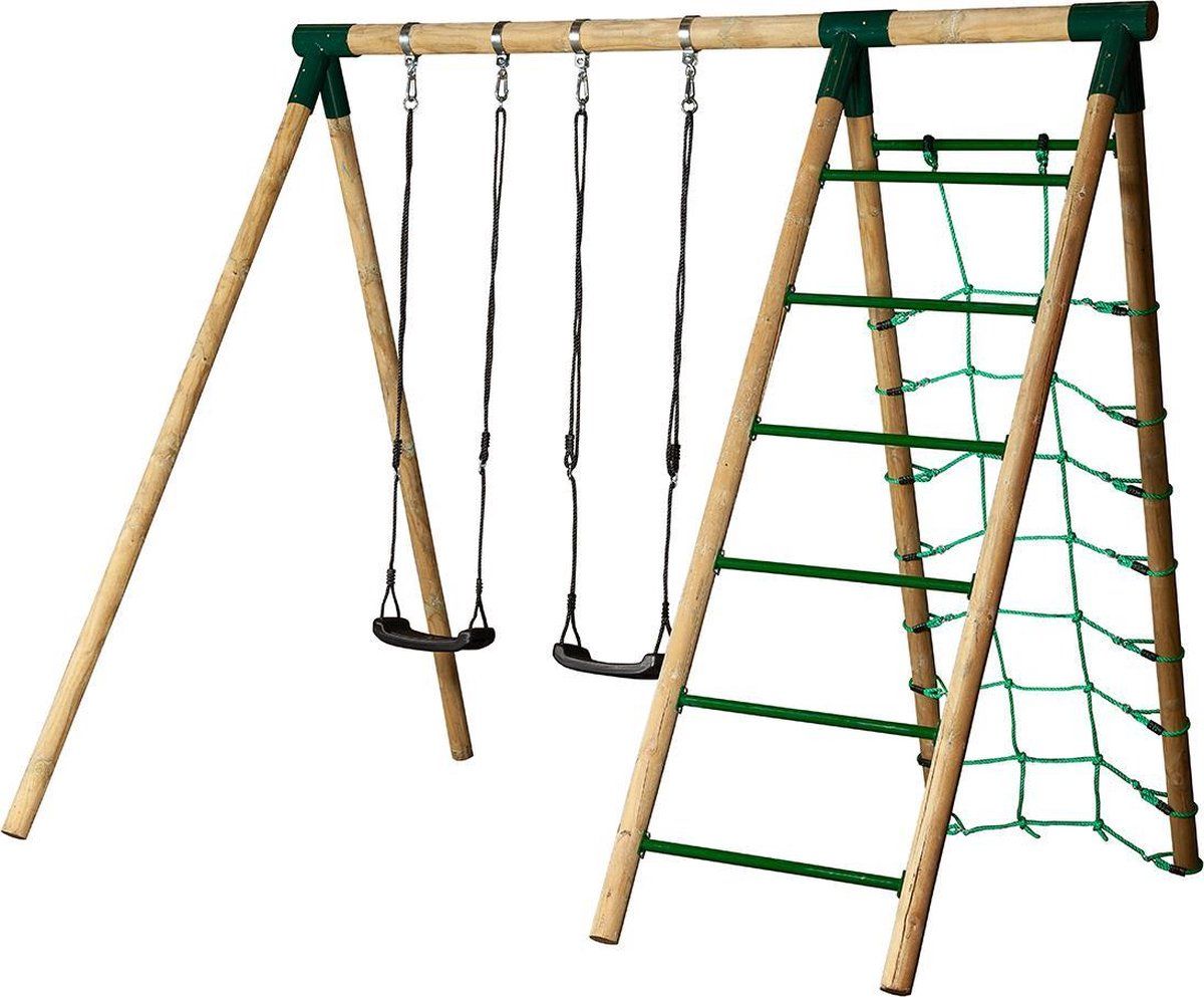 Horby Bruk Houtenschommel Actief Hoog - Hout - Zwart/Groen/Hout - 2021
