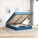 Maison Exclusive - Cadre de lit ottoman avec matelas bleu foncé 140x190 cm velours
