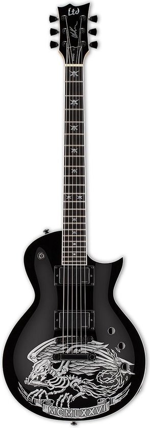ESP LTD WA-Warbird Fluence Black Satin elektrische gitaar
