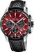 Festina F20561/7 Montre homme Chronographe Cuir noir Acier argenté Verre minéral rouge 10 ATM