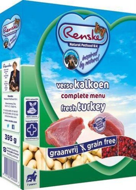 Renske Vers Vlees - Hondenvoer - 7+ Kalkoen - 395 g