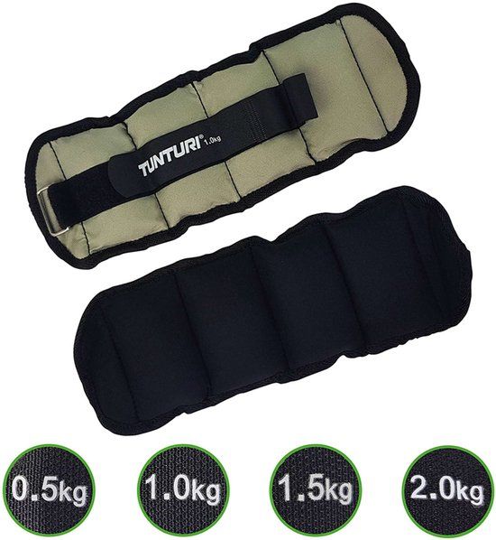 Tunturi Enkel/Polsgewichten - 2 x 2 kg - Grijs