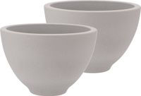 DK Design Bloempot/plantenpot - 2x - Vinci - lichtgrijs mat - voor kamerplant - D18 x H27 cm