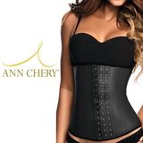 Ann Chery Waist Trainer 3-Hooks - 100 % Natuur Latex - Made in Colombia - Zwart - Maat S