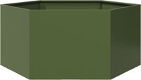 vidaXL Plantenbak zeshoek 104x90x45 cm staal olijfgroen